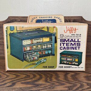 Vintage Jiffy TX-9, 9 Drawer Small Parts Cabinet NOS NIB Shop Hobby Organizer
